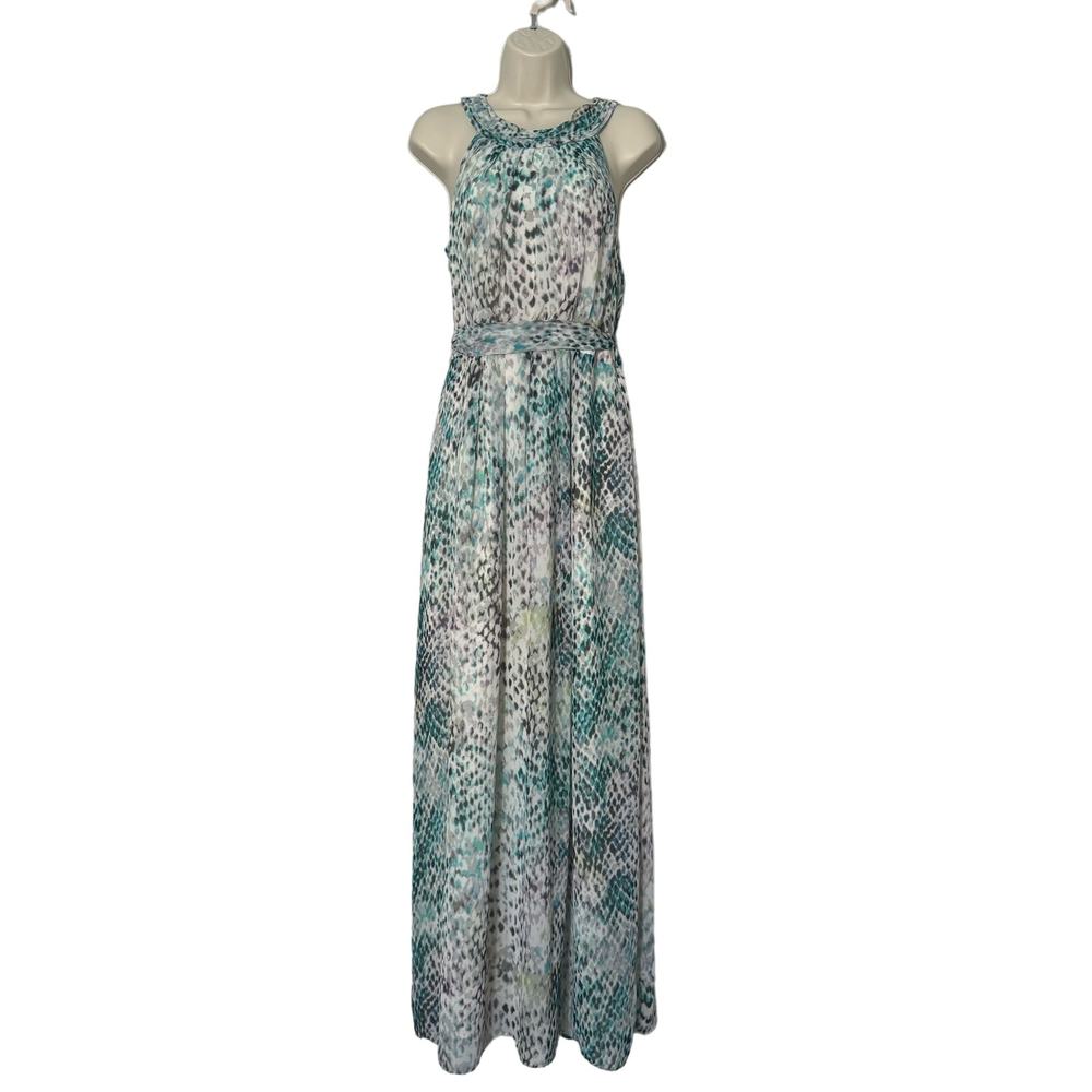 Vince Camuto Halter Maxi Dress Multicolor Print Size 8